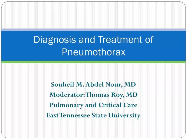 diagnosis and treatment of pneumothorax