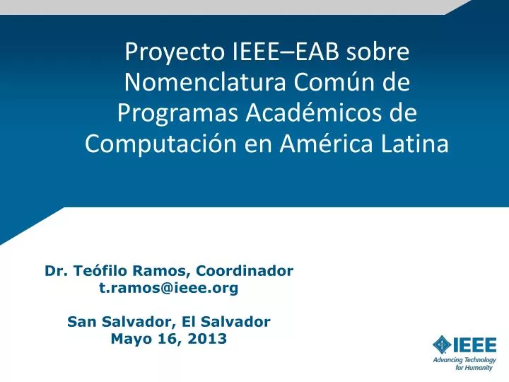 proyecto ieee eab sobre nomenclatura com n de programas acad micos de computaci n en am rica latina