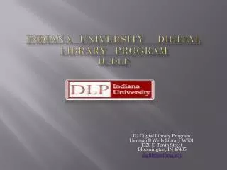 indiana university digital library program iu dlp