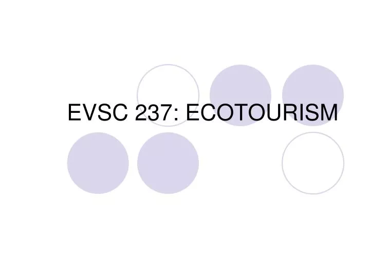evsc 237 ecotourism