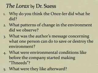 The Lorax by Dr. Suess