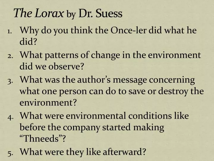 the lorax by dr suess