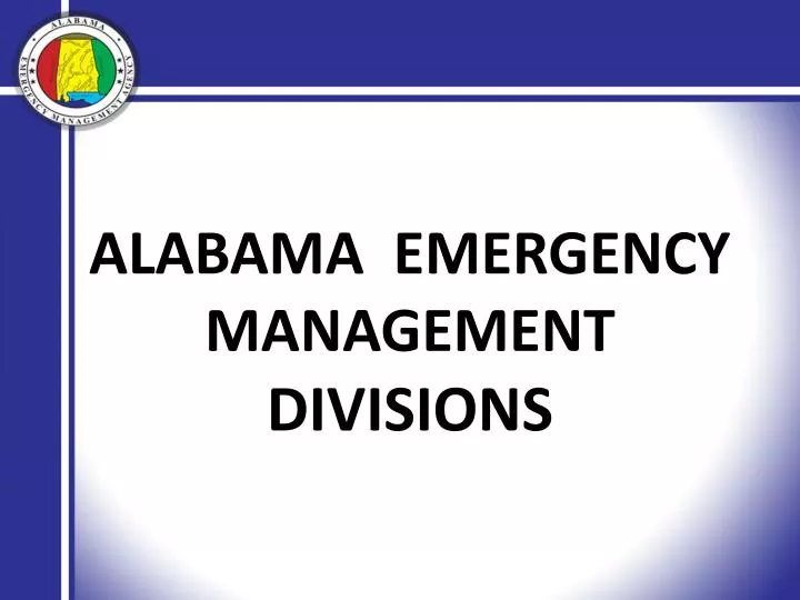 alabama emergency management divisions