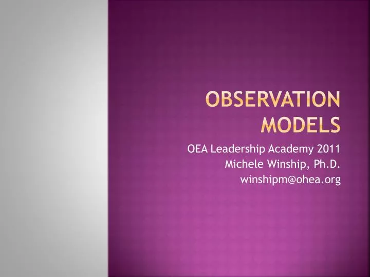 observation models