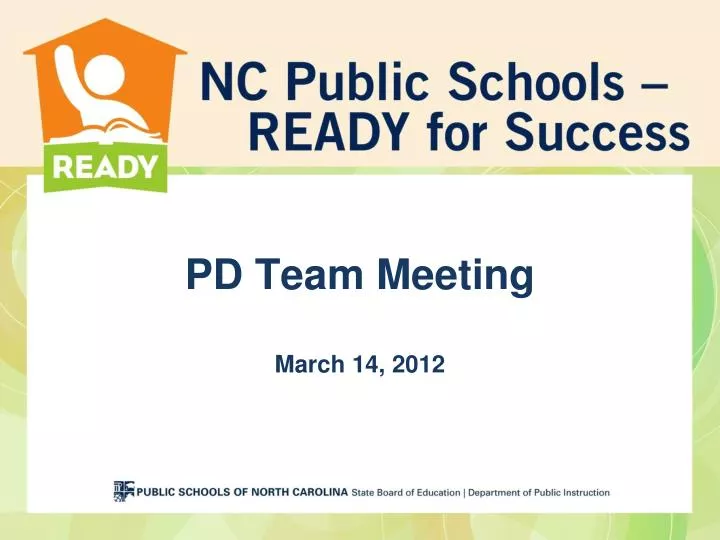 pd team meeting march 14 2012