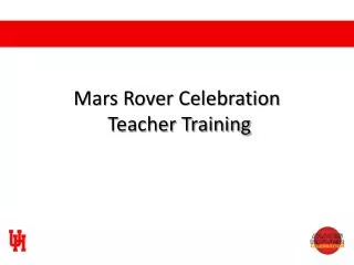 Mars Rover Celebration Teacher Training