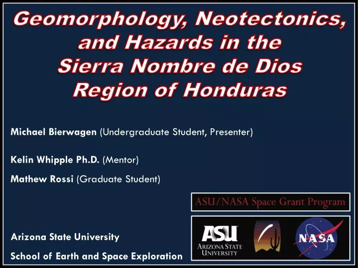 geomorphology neotectonics and hazards in the sierra nombre de dios region of honduras
