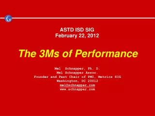 ASTD ISD SIG February 22, 2012