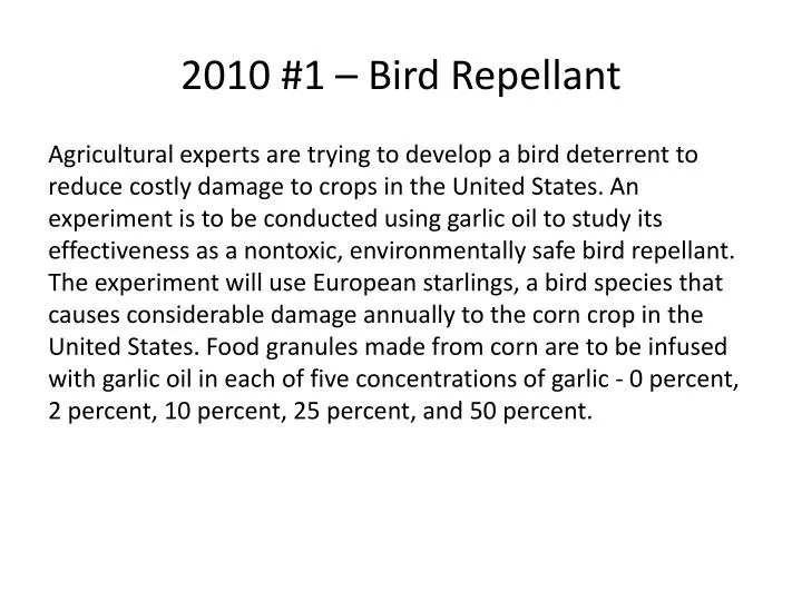 2010 1 bird repellant