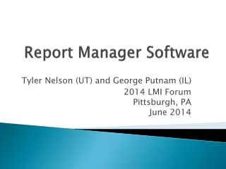 Report Manager Software