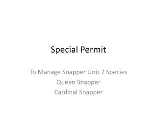 Special Permit