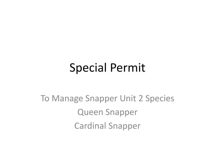 special permit