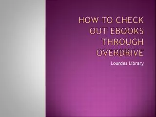 How to check out ebooks through overdrive