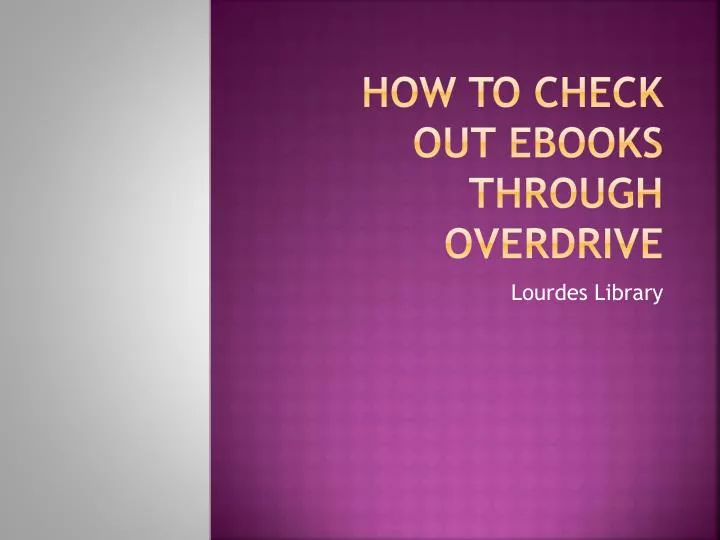 how to check out ebooks through overdrive