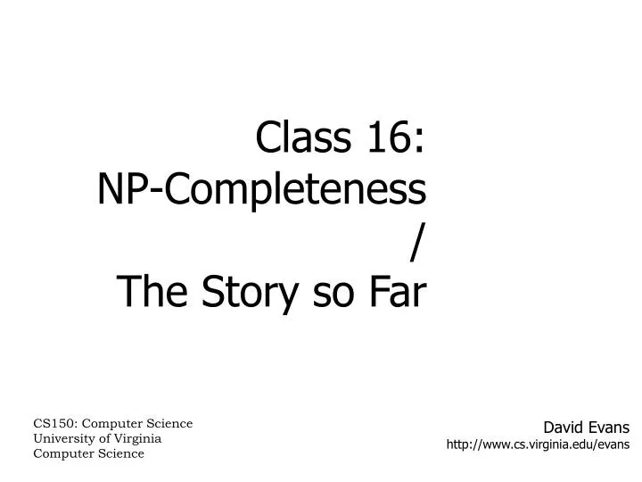 david evans http www cs virginia edu evans