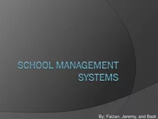 School Management systems