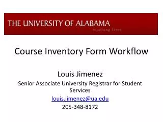 Course Inventory Form Workflow