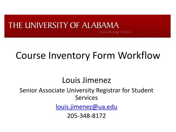 course inventory form workflow