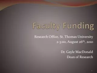 Faculty Funding