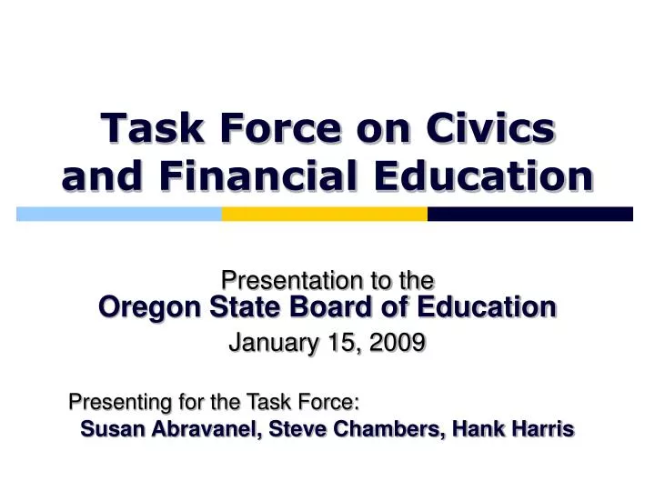 task force on civics and financial education