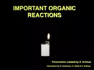 IMPORTANT ORGANIC REACTIONS