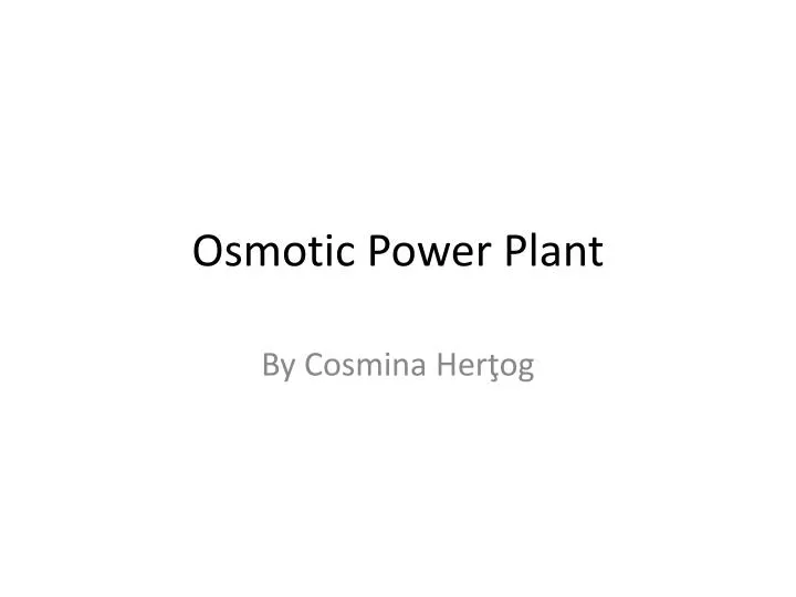 osmotic power plant