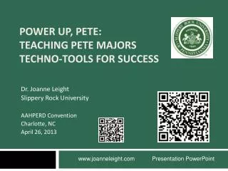 Power Up, PETE: Teaching PETE Majors Techno-Tools for Success