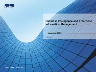 Business Intelligence and Enterprise Information Management