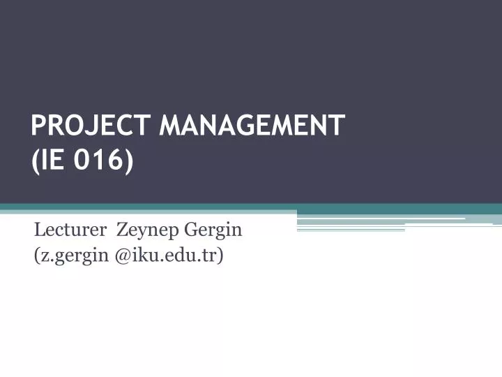 project management ie 016