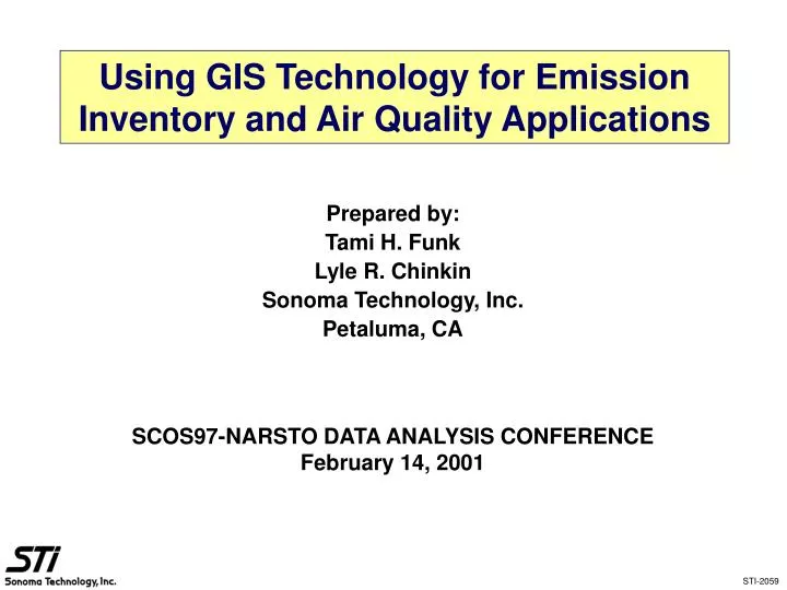using gis technology for emission inventory and air quality applications