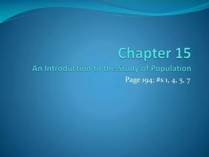 chapter 15 an introduction to the study of population