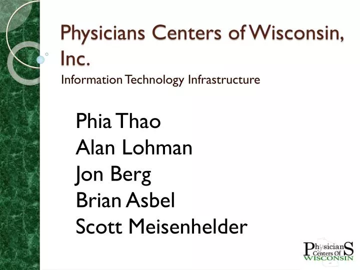 physicians centers of wisconsin inc