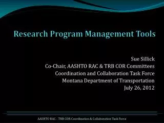 Research Program Management Tools