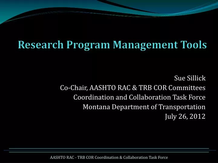 research program management tools