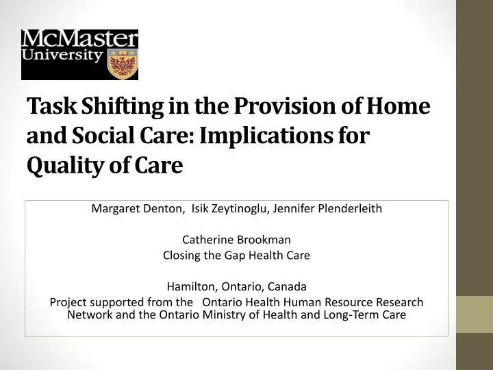 task shifting in the provision of home and social care implications for quality of care