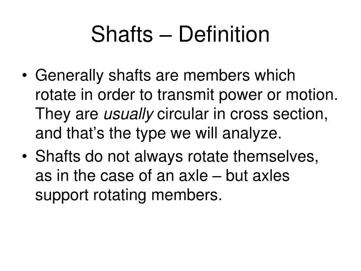 shafts definition
