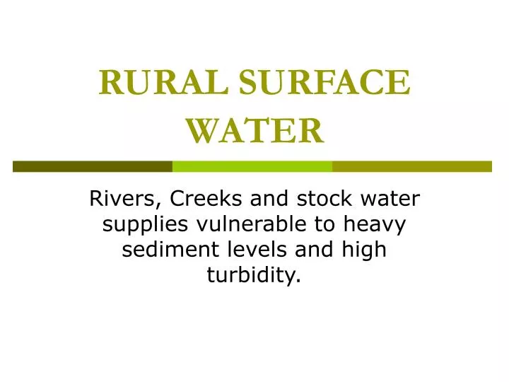 rural surface water