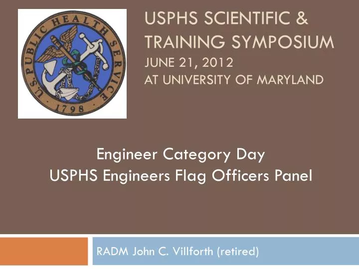 usphs scientific training symposium june 21 2012 at university of maryland