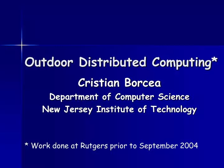 outdoor distributed computing
