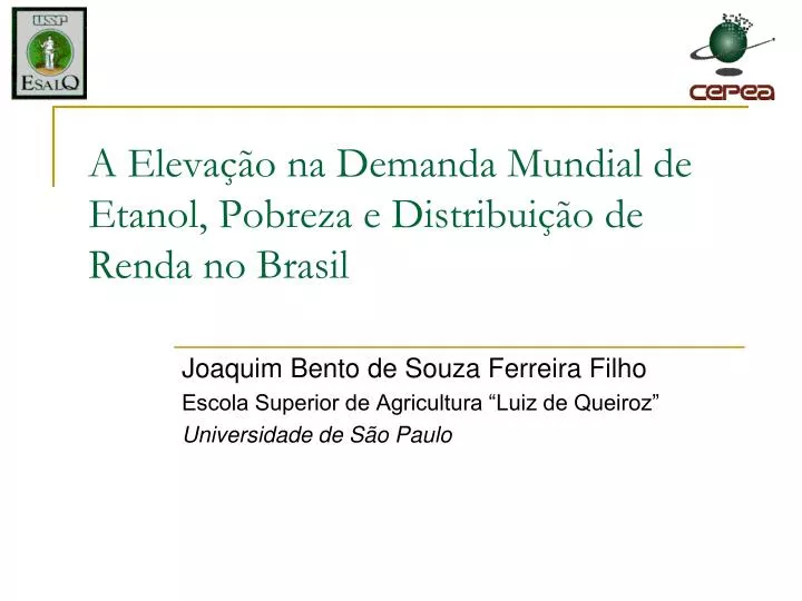 a eleva o na demanda mundial de etanol pobreza e distribui o de renda no brasil