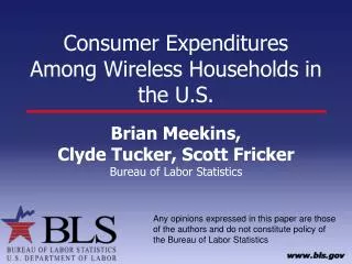 Consumer Expenditures Among Wireless Households in the U.S.