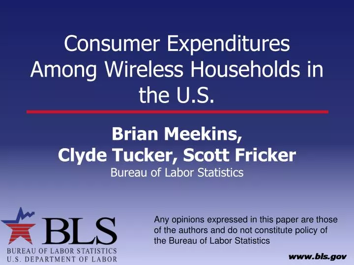 consumer expenditures among wireless households in the u s