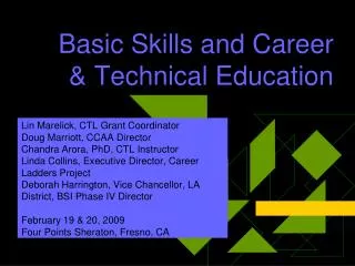 Basic Skills and Career &amp; Technical Education