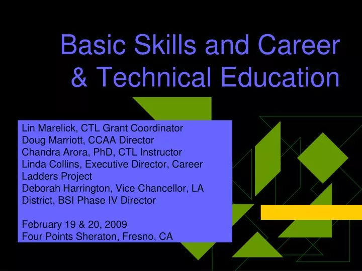 basic skills and career technical education