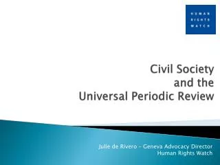 Civil Society and the Universal Periodic Review