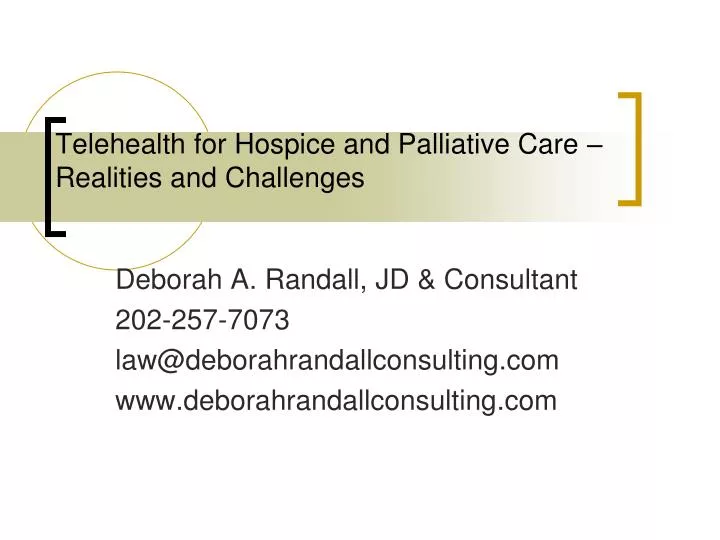 telehealth for hospice and palliative care realities and challenges