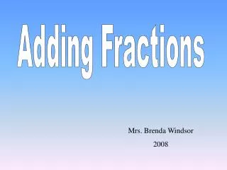 Adding Fractions