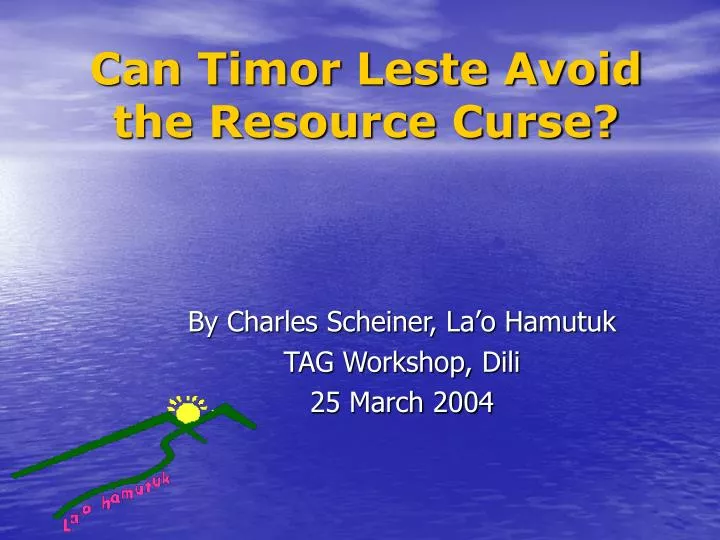 can timor leste avoid the resource curse
