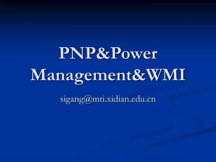 pnp power management wmi