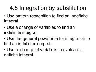 4.5 Integration by substitution